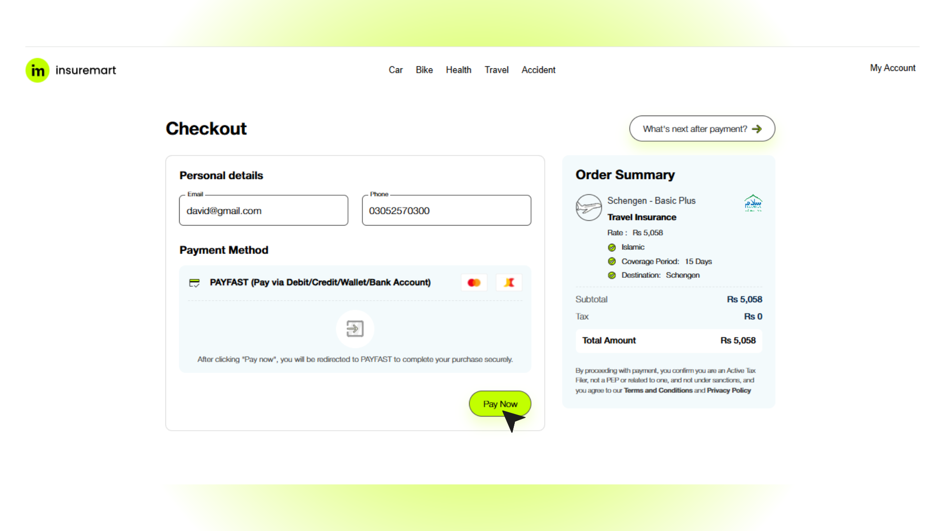 International travel insurance